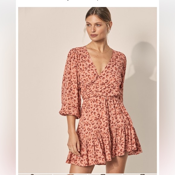 Kivari Dylan Tie Front Mini Dress Dylan Leopard - S - Picture 3 of 6